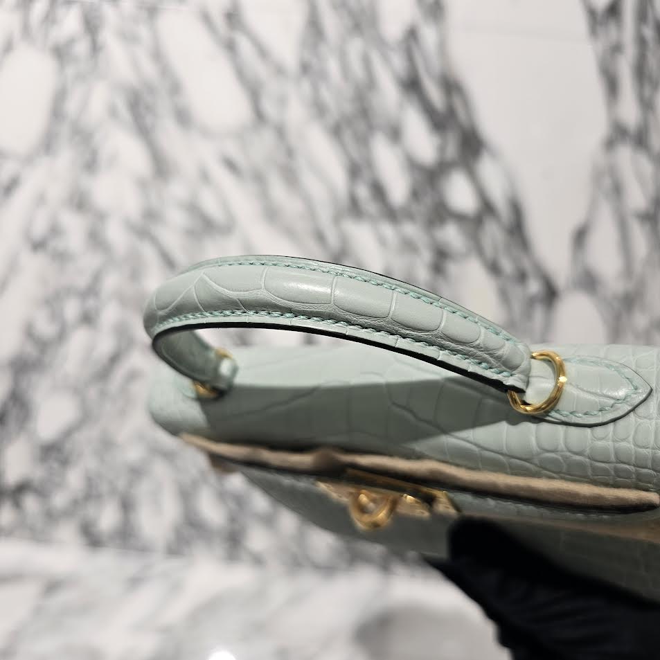 HERMES Mini Kelly 2 "Vert Dieu（6U）" Alligator Matte Hand Bag B刻印 エルメス ミニケリー2 "ヴェールデュー（6U）"  アリゲーターマット ハンドバッグ