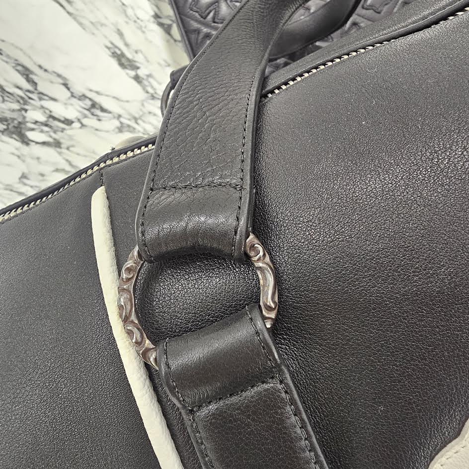 CHROME HEARTS Las Vegas Limited DOMINO Cemetery Cross Patch Duffle Leather Boston Bag クロムハーツ ラスベガス限定 ドミノ セメタリークロスパッチ ダッフル レザー ボストンバッグ