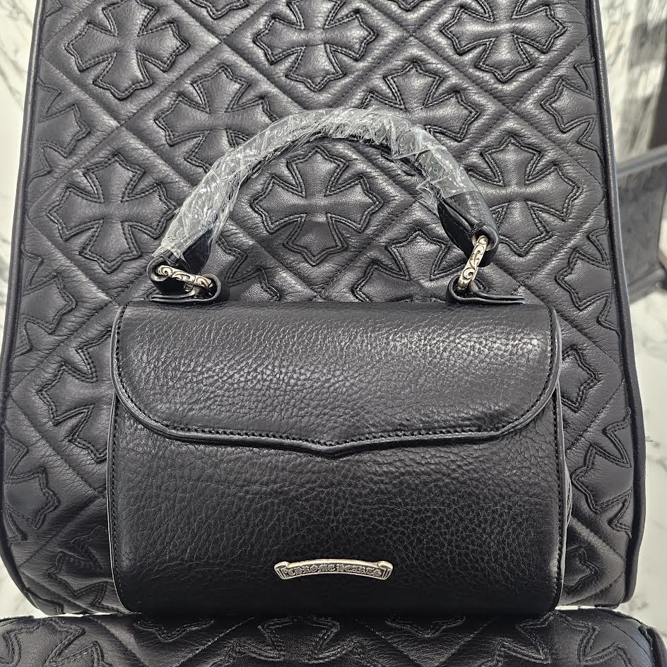 CHROME HEARTS DOG ADAMS BS FLARE Leather Shoulder Hand Bag クロム