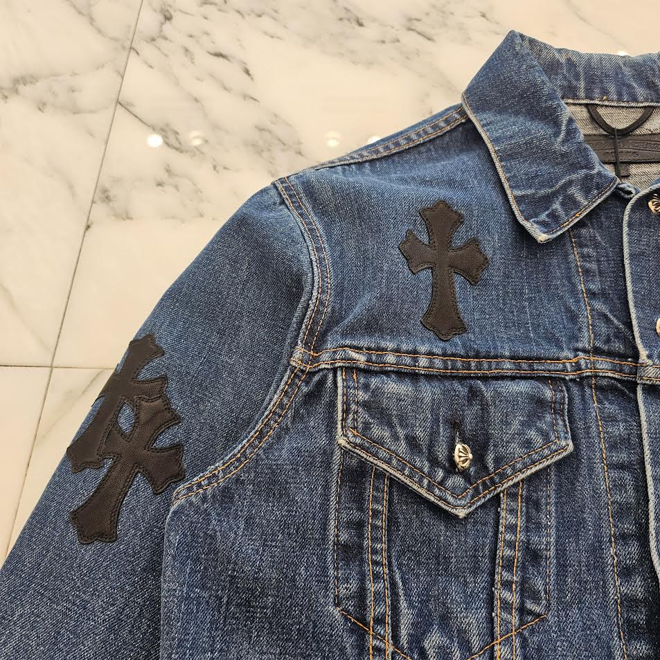 CHROME HEARTS × Levi's VNTG Leather Cross Patch Denim Jacket Size M クロムハーツ × リーバイス ヴィンテージ レザークロスパッチ デニムジャケット サイズM