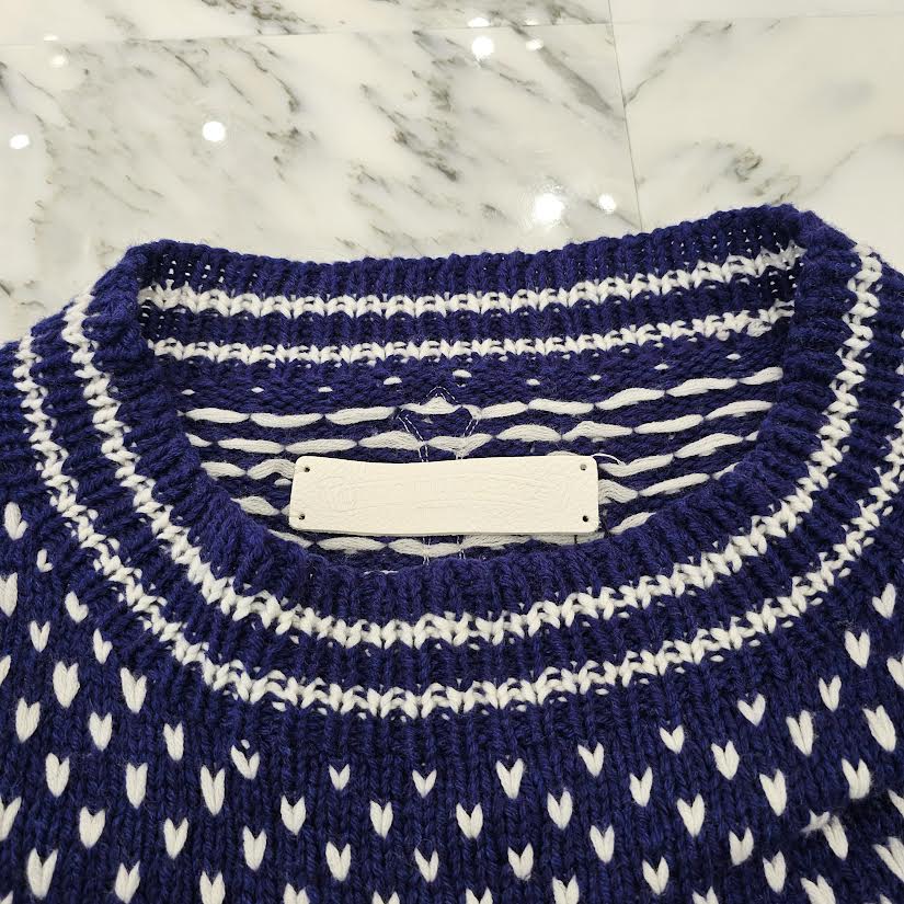 CHROME HEARTS Cross Leather Patch Cashmere Knit Sweater Size ONE SIZE（68-112）クロムハーツ クロスレザーパッチ カシミヤ ニットセーター シルバー925 サイズONE SIZE（68-112）