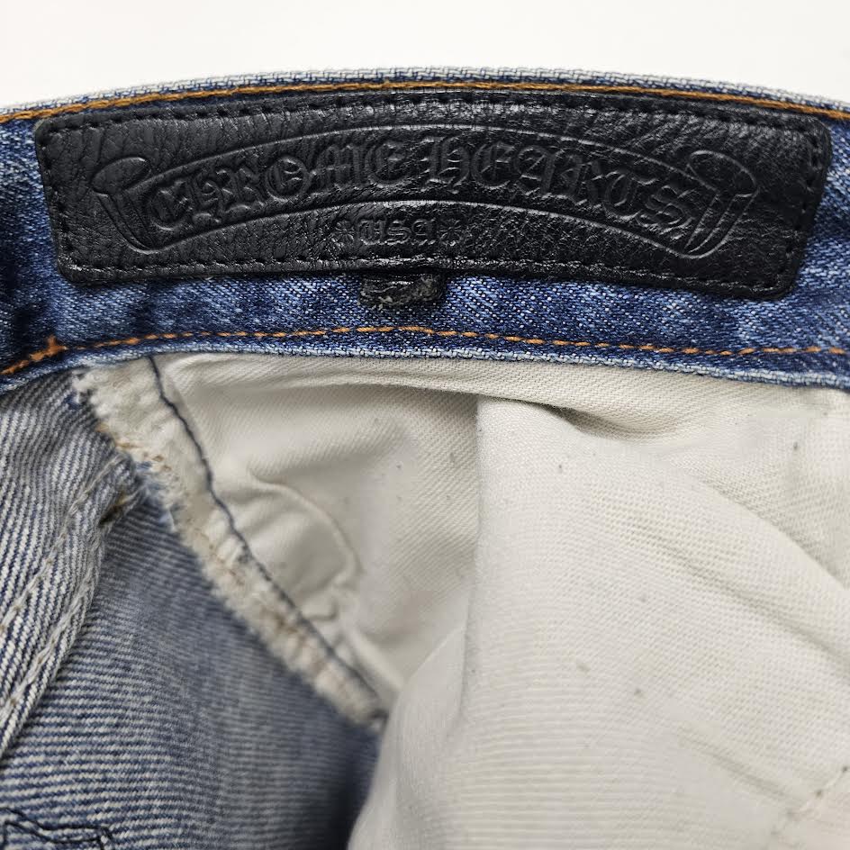 CHROME HEARTS × Levi's 501 VNTG Patent Leopard Leather Cross Patch Jeans Size 33 クロムハーツ × リーバイス 501 ヴィンテージ パテント レオパード レザークロスパッチ ジーンズ デニムパンツ サイズ33