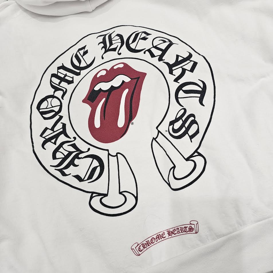 CHROME HEARTS × The Rolling Stones Online Limited Lip & Tongue Pullover Hoodie Size M クロムハーツ × ローリングストーンズ オンライン限定 リップ&タン プルオーバーフーディー サイズM