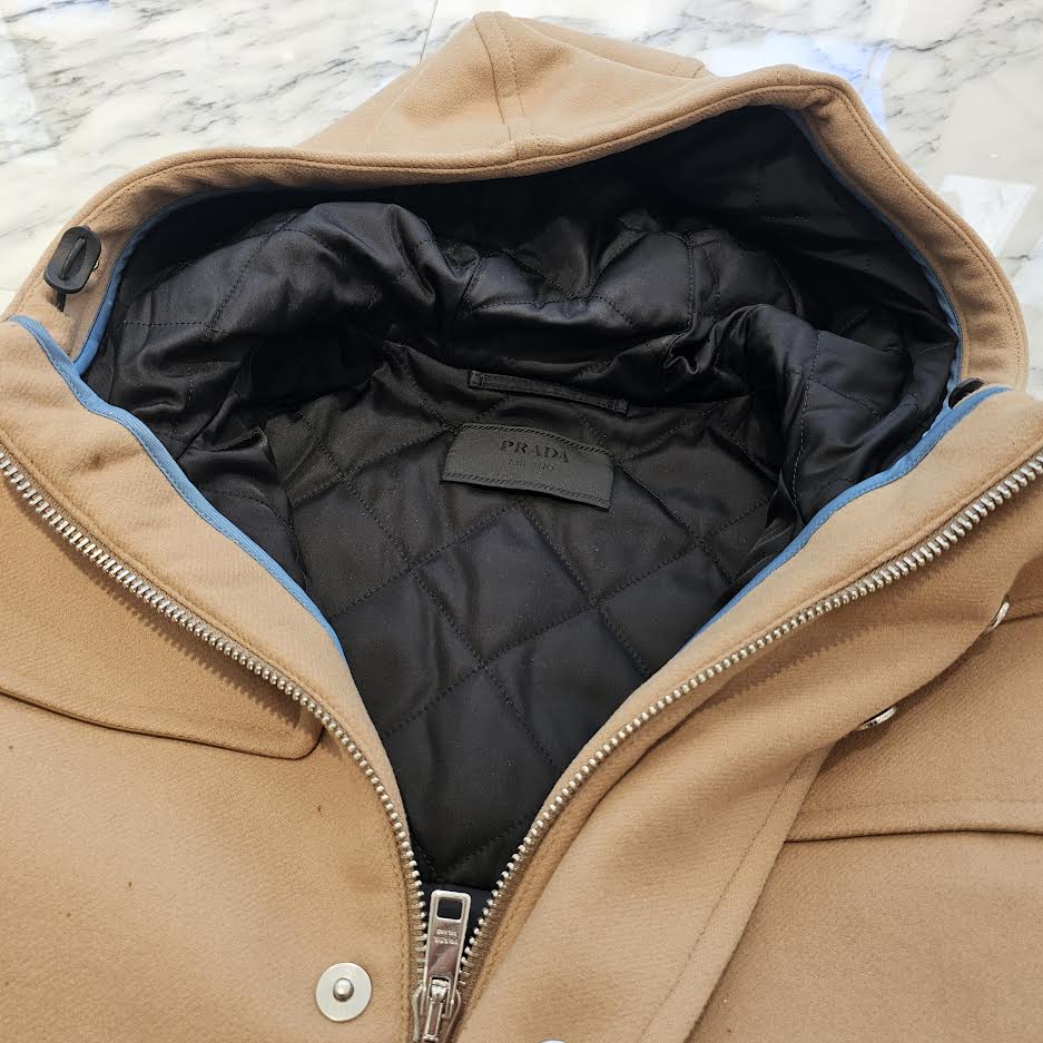 PRADA 2019AW Zip Up Wool Hooded Duffel Coat SGB131 S192 W3Q Size 52 プラダ ジップアップ ウール フーデッド ダッフルコート サイズ52