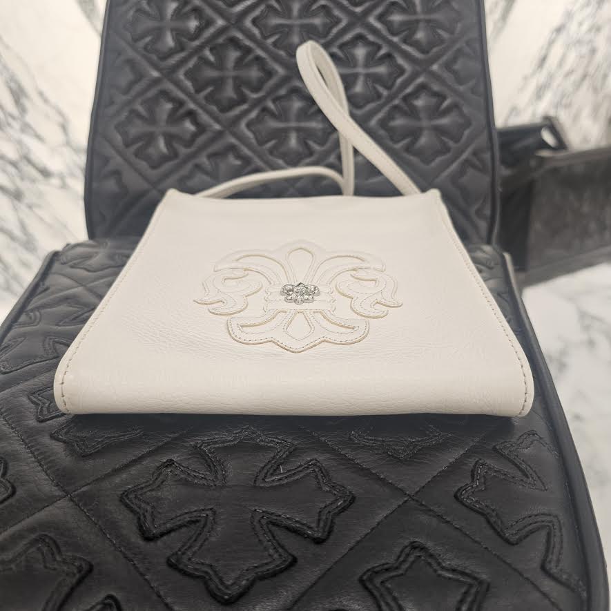 CHROME HEARTS BS Flare Square Pocket Leather Shoulder Bag クロムハーツ BSフレア スクエアポケット レザー ショルダーバッグ