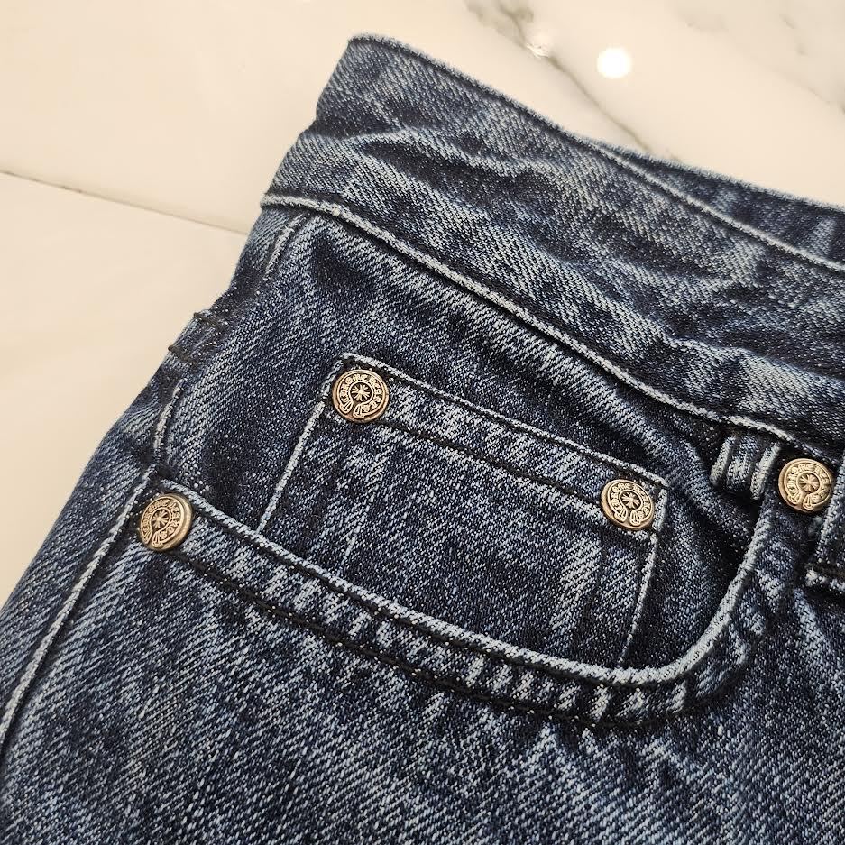 CHROME HEARTS Cross Leather Patch Denim Shorts Size 25 クロムハーツ クロスレザーパッチ デニムショーツ サイズ25