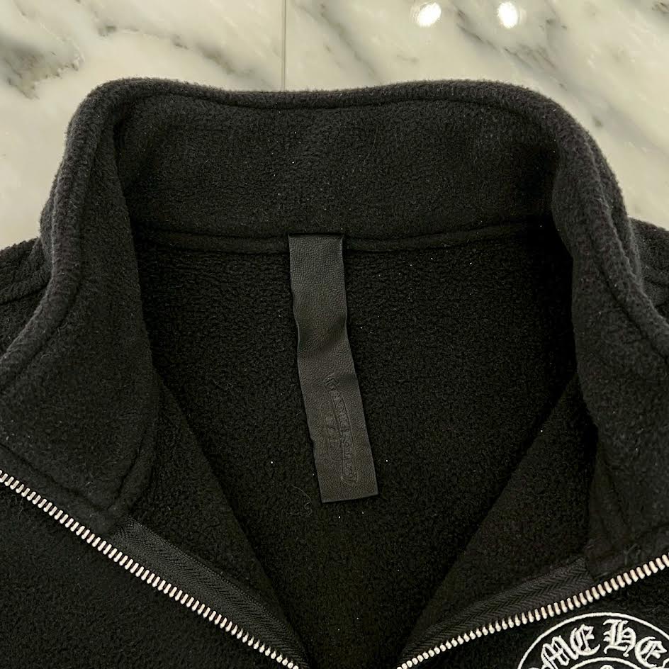 CHROME HEARTS Y NOT Horseshoe Embroidery Fleece Half Zip Sweatshirt Size L クロムハーツ ワイノット ホースシュー刺繍 フリース ハーフジップ スウェットシャツ サイズL