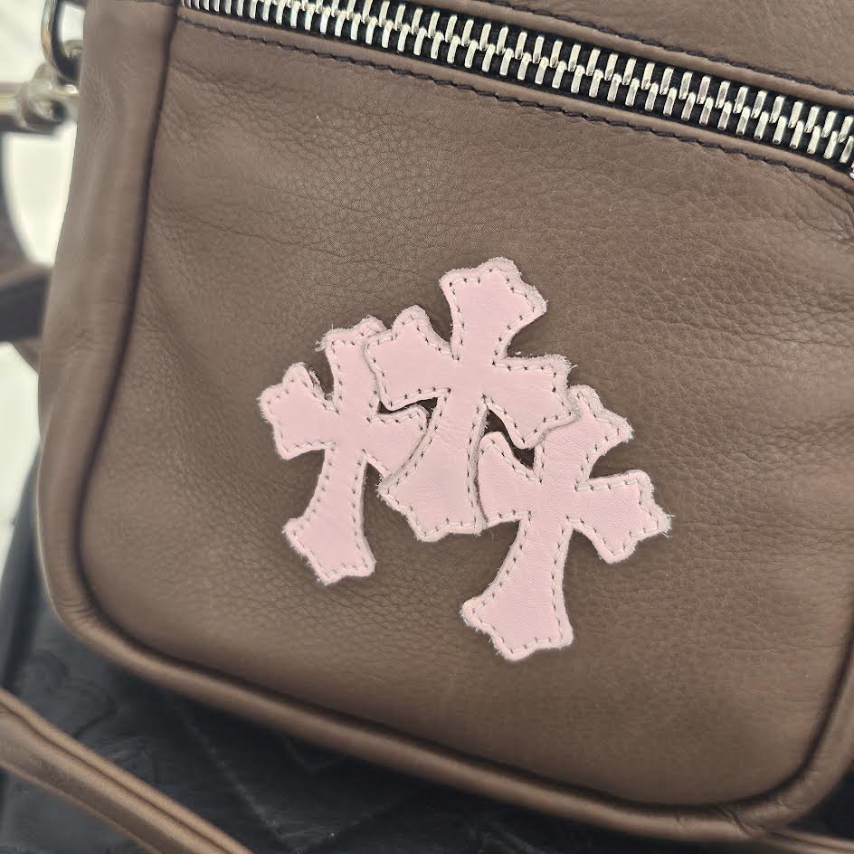 CHROME HEARTS TAKAMINI 3 Cemetery Cross Patch Leather Shoulder Bag クロムハーツ タカミニ 3セメタリー クロスパッチ レザー ショルダーバッグ