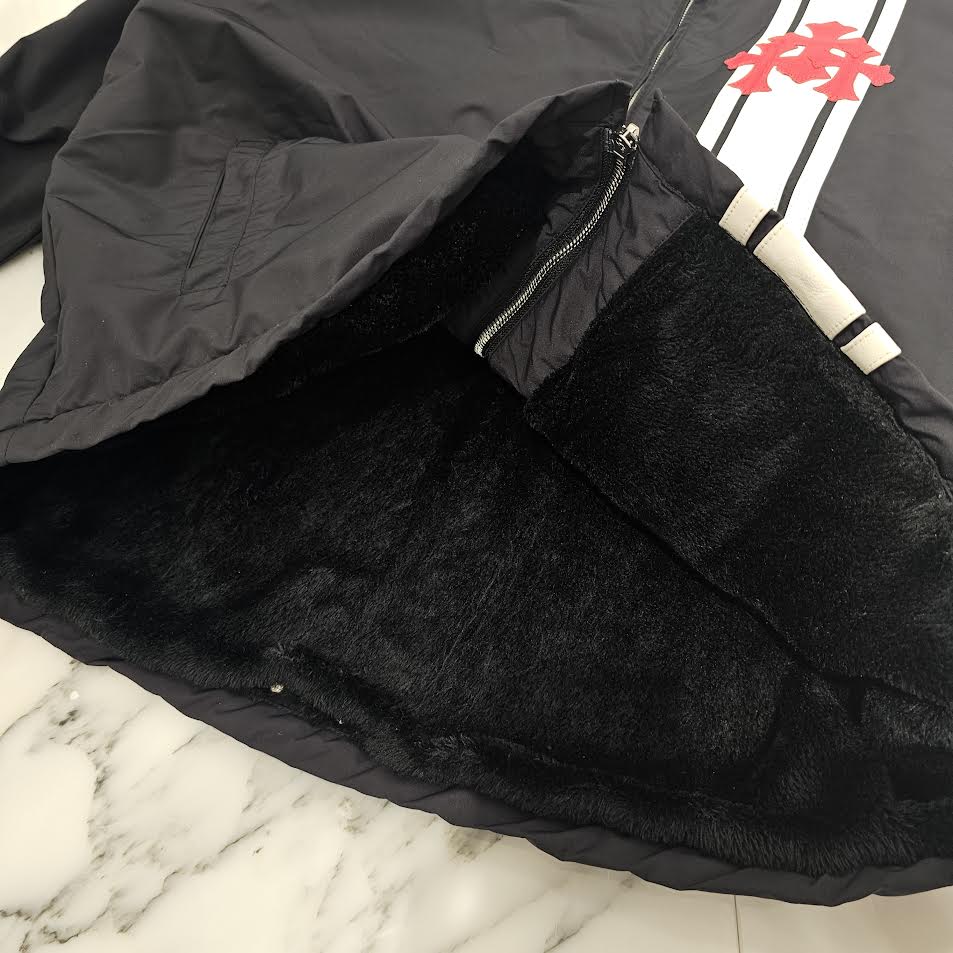 CHROME HEARTS Red 3 Cross Leather Patch Racing Zip Up Jacket Size XL クロムハーツ レッド3クロス レザーパッチ レーシング ジップアップ ジャケット サイズXL