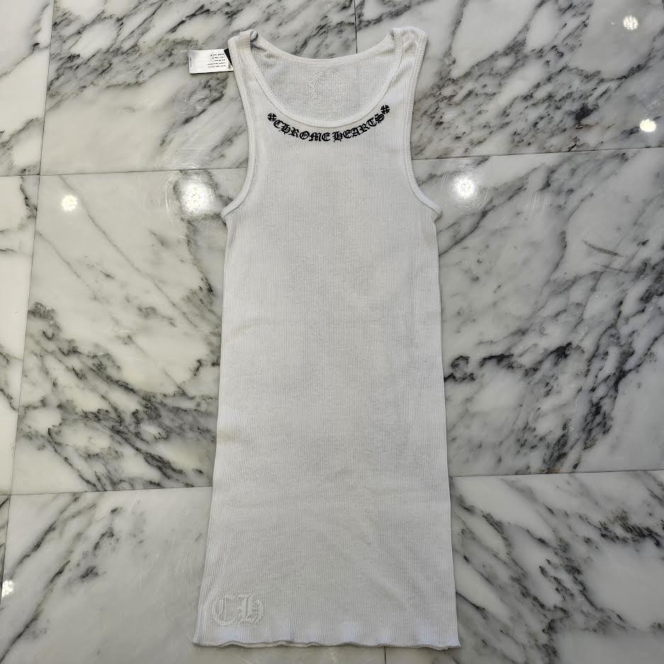 CHROME HEARTS Neck Logo Back Scroll Tank Top Size L クロムハーツ ネックロゴ バックスクロール タンクトップ サイズL