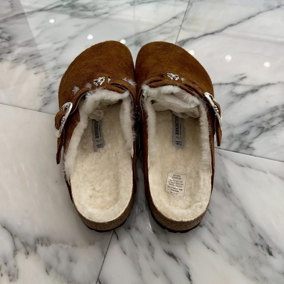 CHROME HEARTS × BIRKENSTOCK Boston Limited Silver Dagger Suede Leather Sandals Size 42(27cm) クロムハーツ × ビルケンストック ボストン限定 シルバーダガー装飾 スエードレザー サンダル サイズ42(27cm)