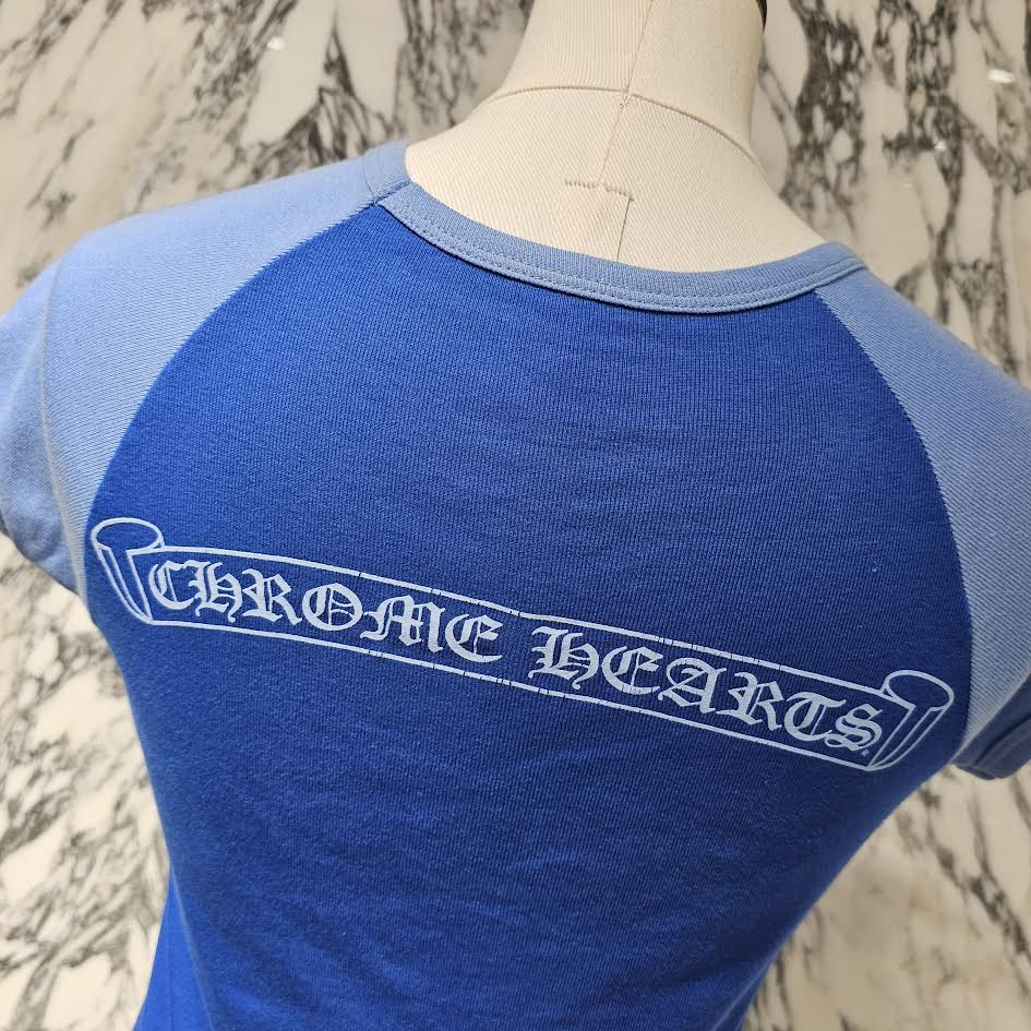 CHROME HEARTS Back Scroll Label Base Ball Ladies Tee Size S クロムハーツ バックスクロールラベル ベースボール レディース Tシャツ サイズS