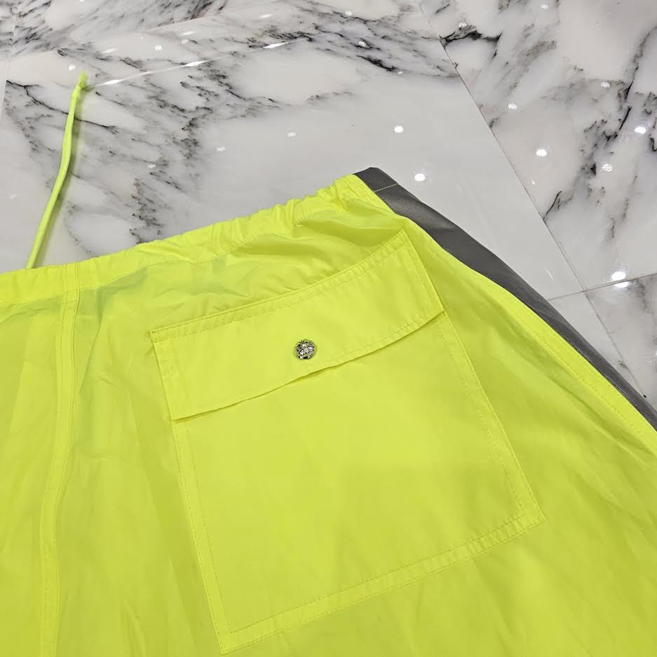 CHROME HEARTS Neon Yellow Dagger Zip Side Glitter Line Nylon Biker Long Pants Size ONE SIZE（66-100）クロムハーツ ネオンイエロー ダガージップ サイドグリッターライン ナイロン バイカー ロングパンツ サイズONE SIZE（66-100）
