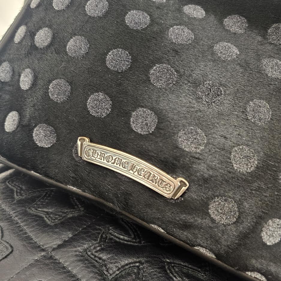 CHROME HEARTS CHICKEN NUGGET Polka Dots Harako Leather Small Shoulder Bag クロムハーツ チキンナゲット 水玉柄 ハラコレザー スモール ショルダーバッグ