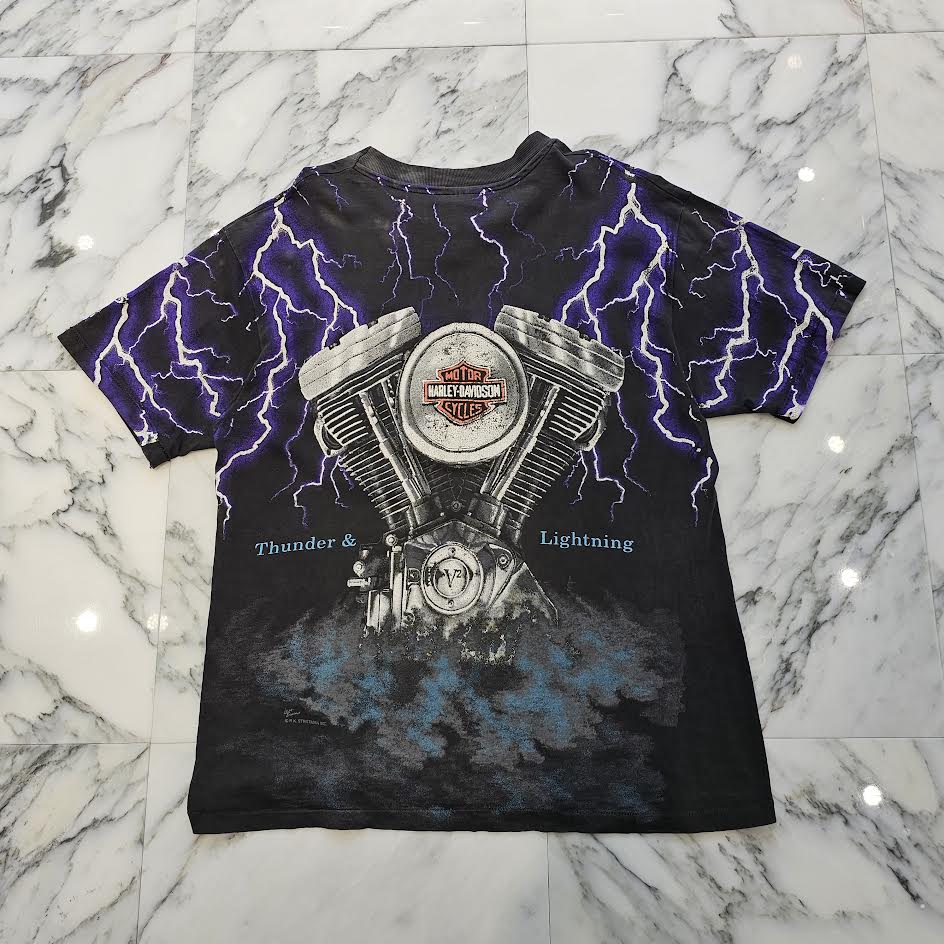 Vintage 90's Harley-Davidson "Thunder & Lightning" S/S Tee Size L 90's ハーレー・ダビットソン "サンダー&ライトニング" Tシャツ サイズL