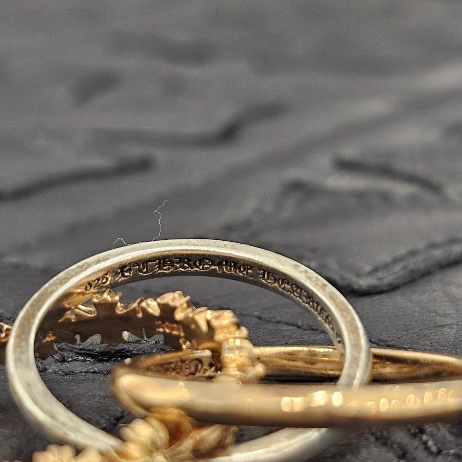 CHROME HEARTS 22K / SILVER 925 TINY E CH PLS BAND TRPL Combination Ring Size 12号 クロムハーツ タイニーE CHプラス バンド トリプルコンビ リング サイズ12号