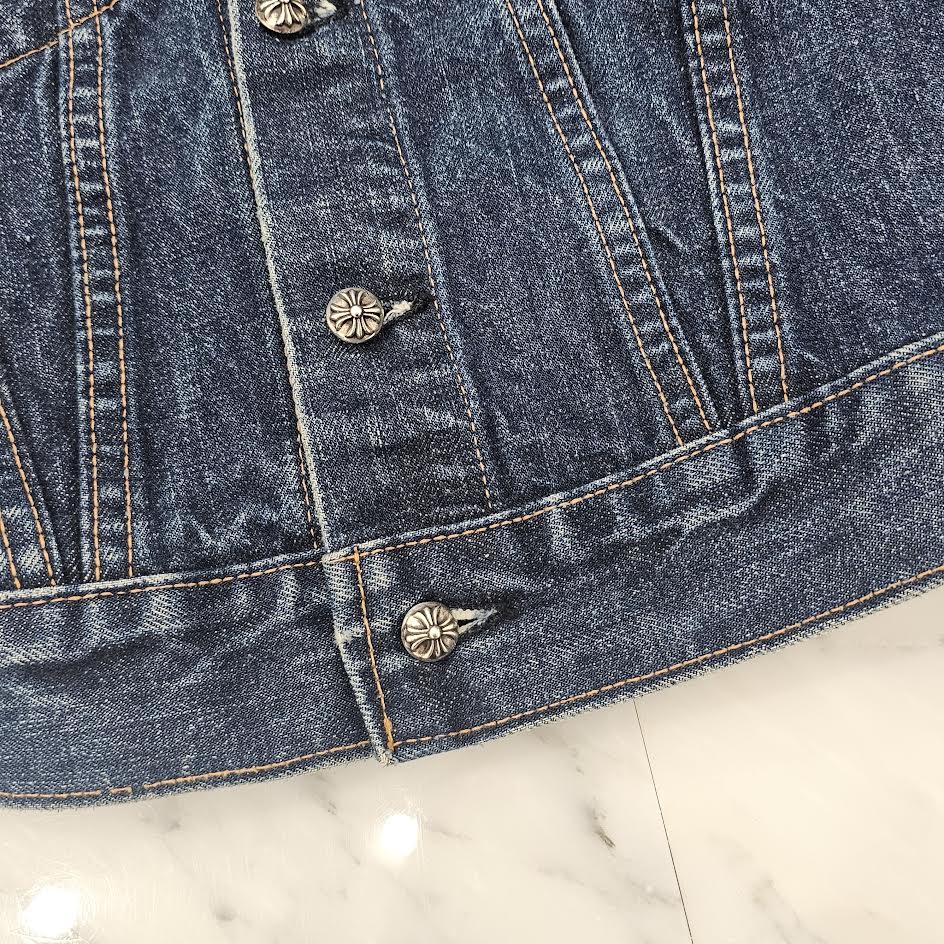 CHROME HEARTS Levi's Body Cemetery Cross Leather Patch Denim Jacket Size 8Y クロムハーツ リーバイスボディ セメタリークロス レザーパッチ デニムジャケット サイズ8Y