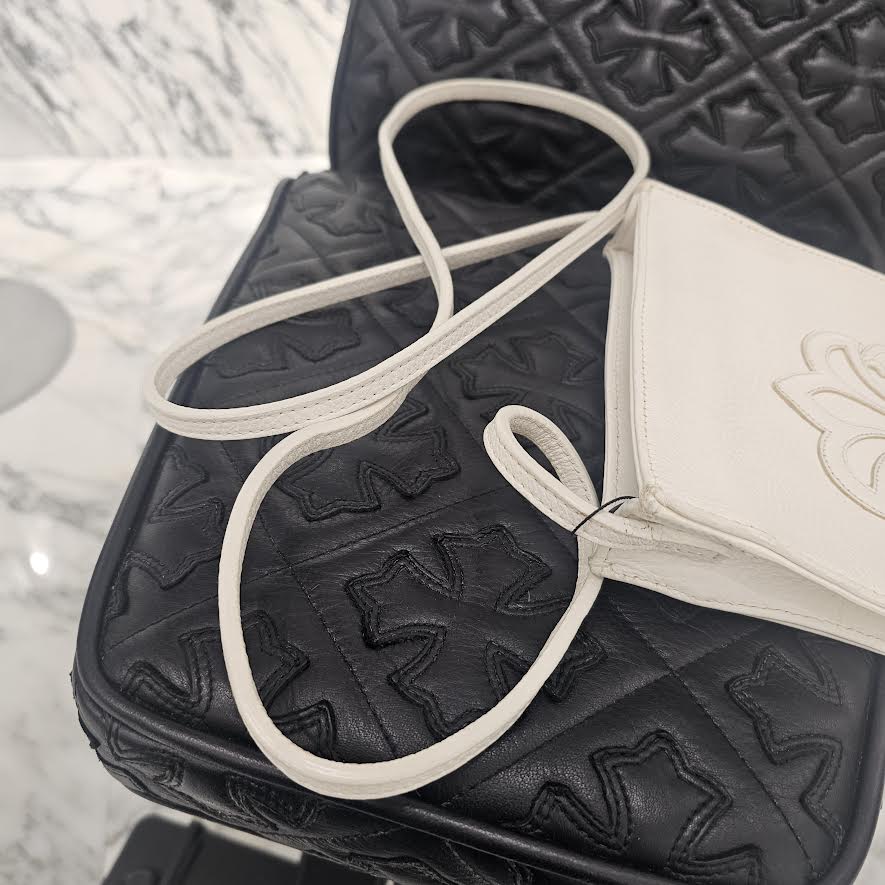 CHROME HEARTS BS Flare Square Pocket Leather Shoulder Bag クロムハーツ BSフレア スクエアポケット レザー ショルダーバッグ