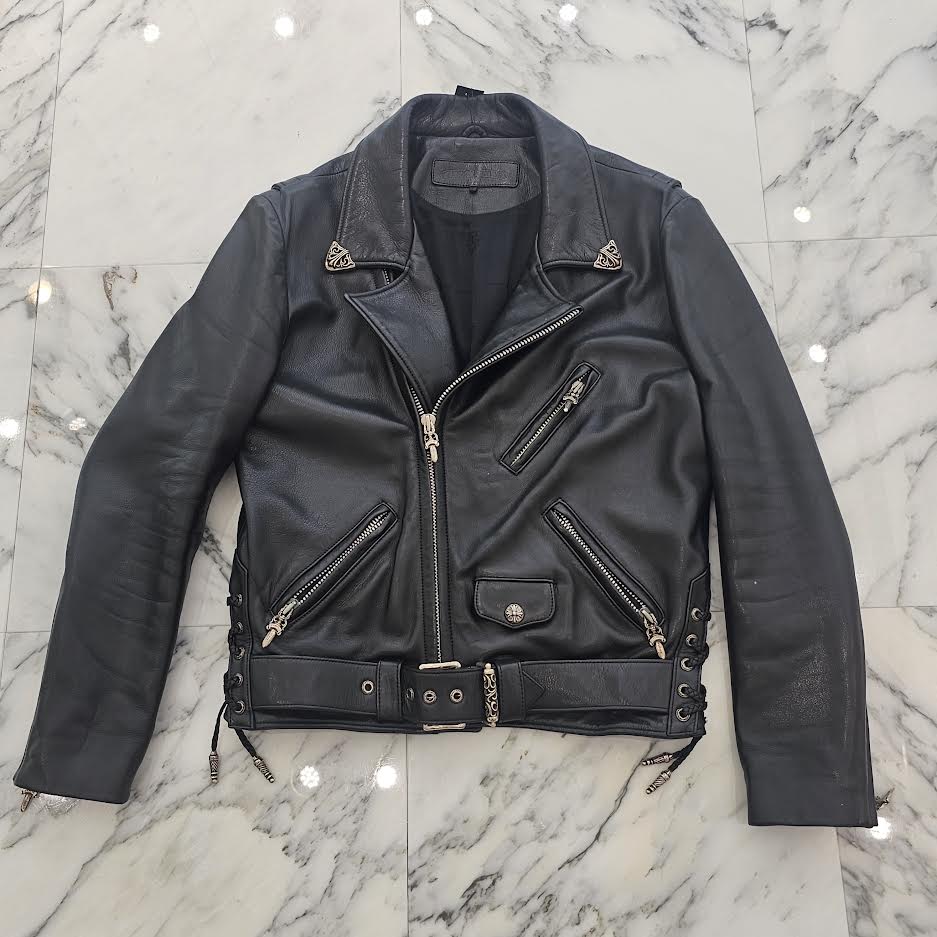 CHROME HEARTS JJ DEAN Dagger Zip Riders Leather Jacket Size L クロムハーツ JJディーン ダガー ジップ ライダース レザージャケット サイズL