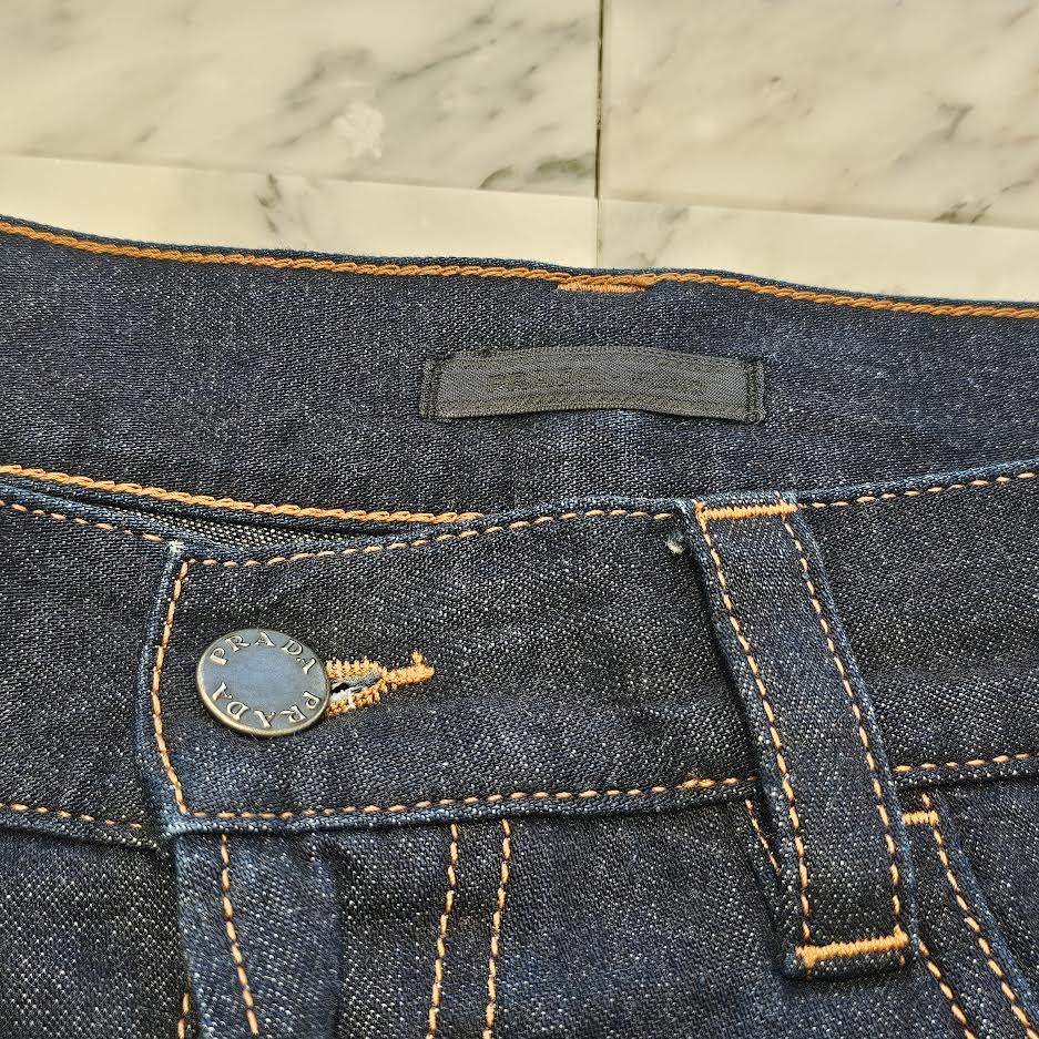 PRADA 2017SS Back Pocket Embroidery Denim Shorts GEP247 S181 1MS5 Size 29 プラダ バックポケット刺繍 デニムショーツ サイズ29