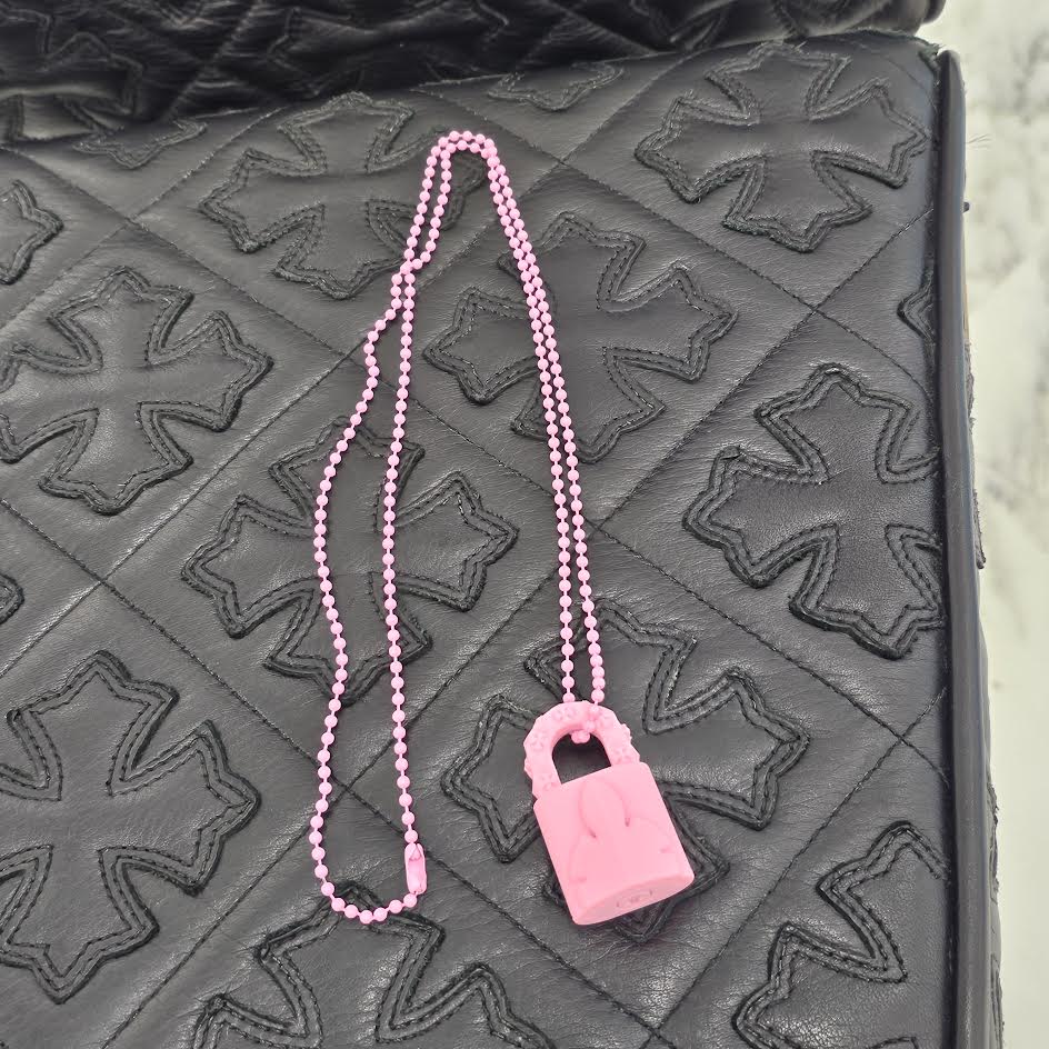 Chrome Hearts ラバーネックレス パドロック 南京錠 黒 CHROME HEARTS クロムハーツ PADLOCK FLERKNEE SLCN パドロック