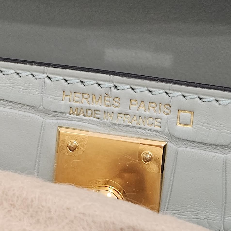 HERMES Mini Kelly 2 "Vert Dieu（6U）" Alligator Matte Hand Bag B刻印 エルメス ミニケリー2 "ヴェールデュー（6U）"  アリゲーターマット ハンドバッグ