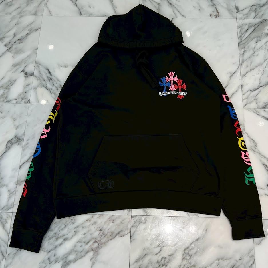 CHROME HEARTS 2021SS MLTCOL CEM CRS Pullover Hoodie Size M クロムハーツ マルチカラー セメタリークロス プルオーバー フーディ サイズM