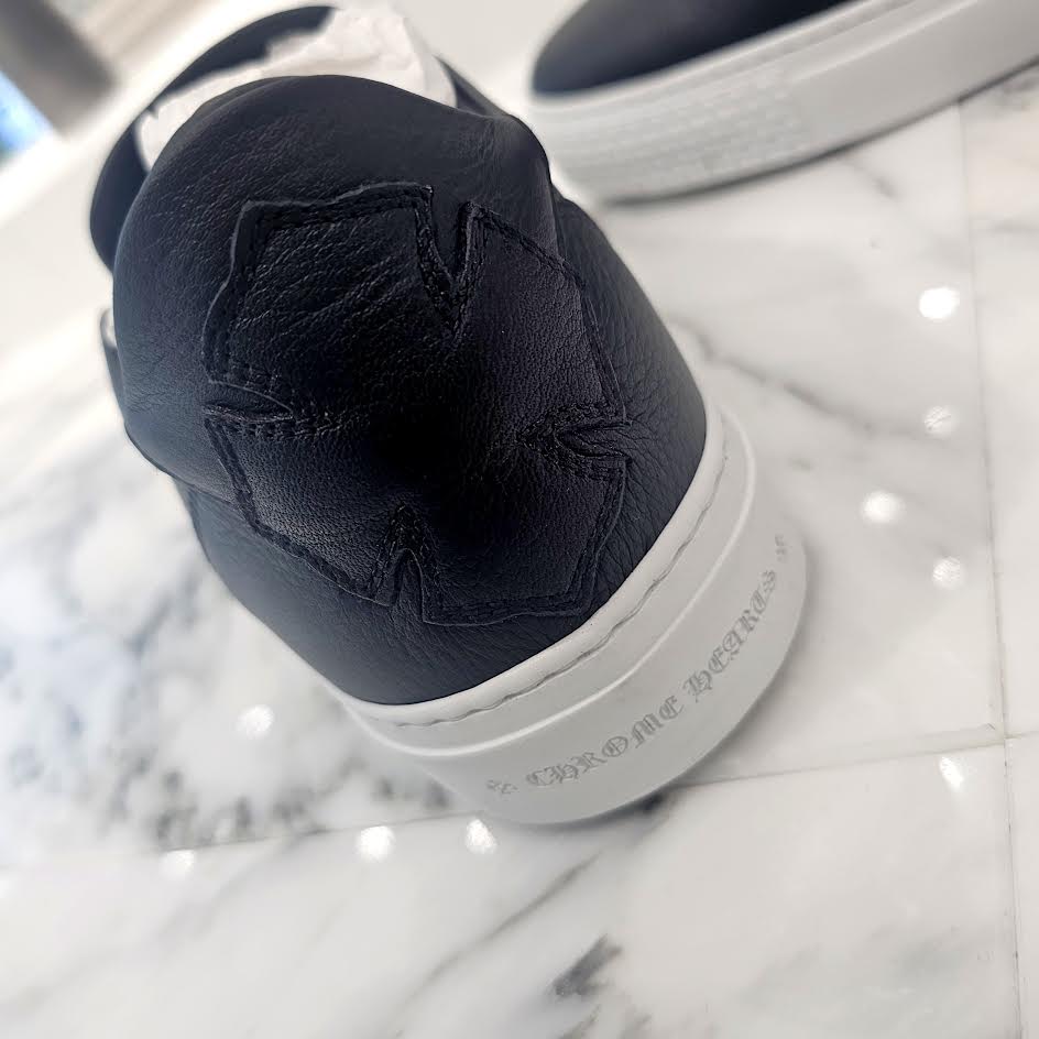 CHROME HEARTS CH Plus Leather Patch Dagger Slip On Size 42(26.5cm-27cm) クロムハーツ CHプラス レザーパッチ ダガー スリッポン サイズ42(26.5cm-27cm)