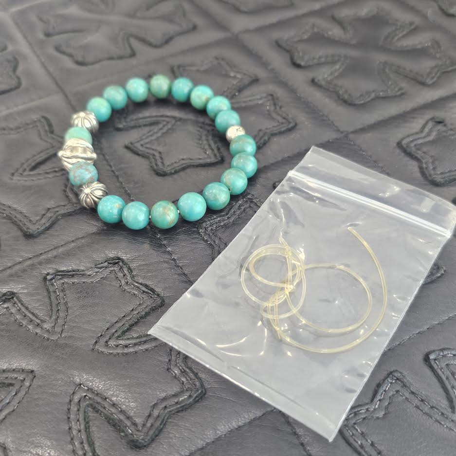 【入手困難】Chrome Hearts ターコイズ ブレスレット ビーズ CHROME HEARTS クロムハーツ（原本無） 8mm BEAD ターコイズ