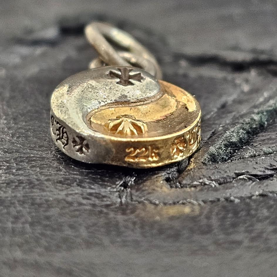 CHROME HEARTS YIN YANG CHARM SILVER /22K GOLD SMALL CHARM Pendant Top クロムハーツ インヤン チャーム シルバー925 / 22K ゴールド スモールチャーム ペンダントトップ