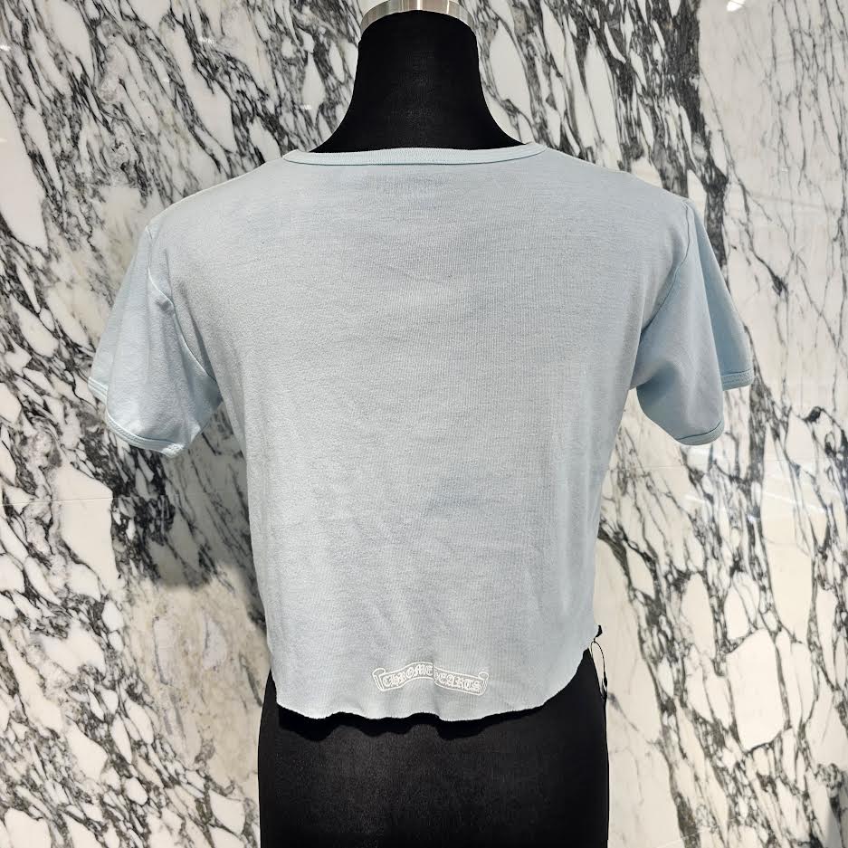 CHROME HEARTS × DIPPED IN BLUE Logo Print Cropped Tee Size L クロムハーツ × ディップドインブルー ロゴプリント クロップド Tシャツ サイズL