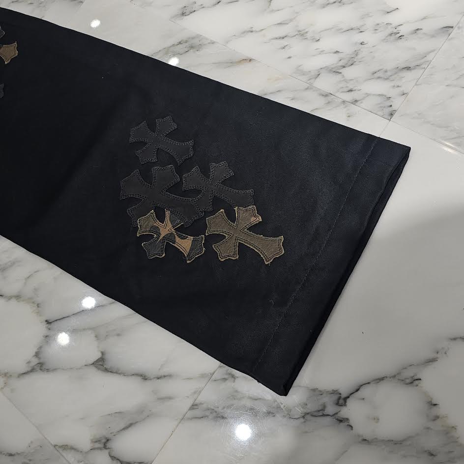 CHROME HEARTS CAMO Leather Cross Patch Chino Cotton Pants Size 36 クロムハーツ カモフラ レザークロスパッチ チノ コットンパンツ サイズ36