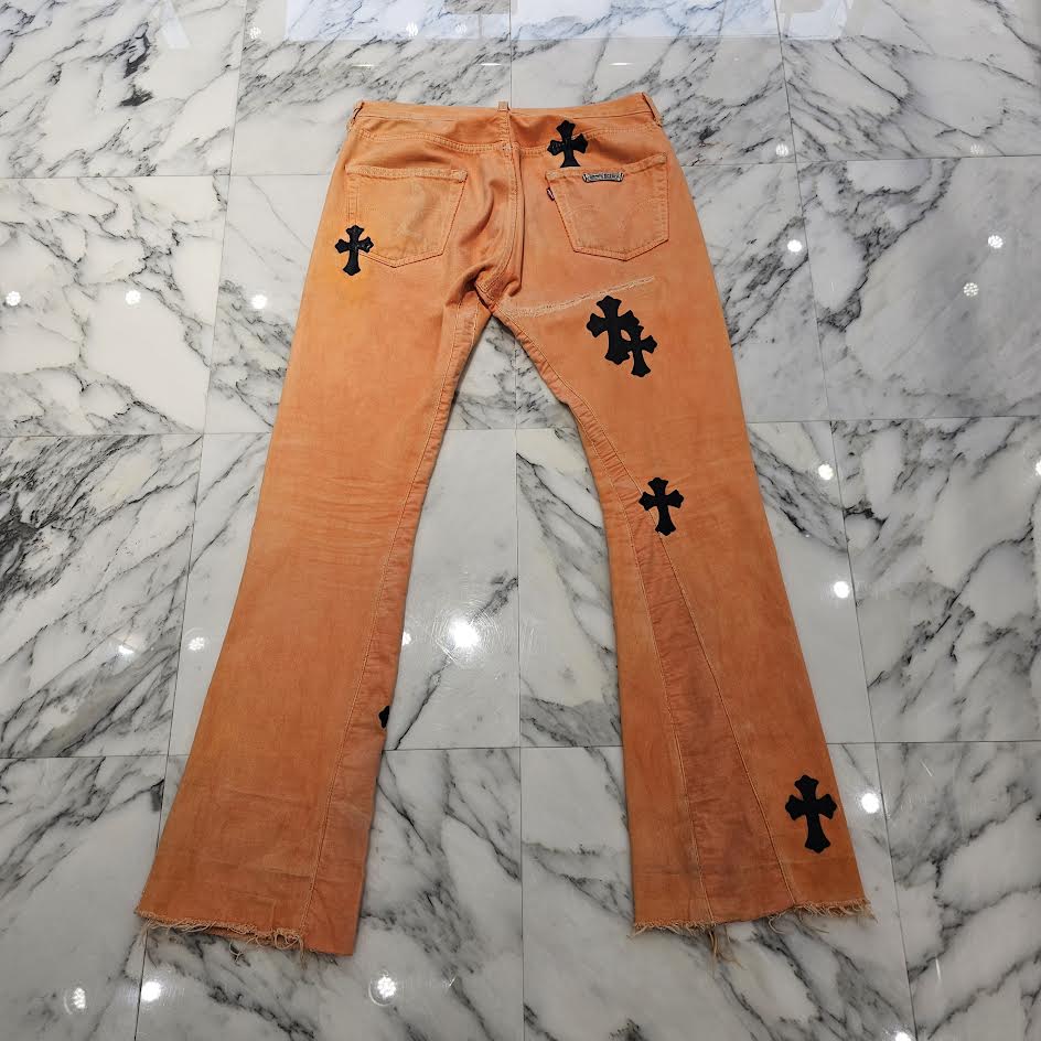 CHROME HEARTS × GALLERY DEPT. Levi's Body VNTG Cross Leather Patch Denim Pants Size 34 クロムハーツ × ギャラリーデプト リーバイスボディ ヴィンテージ クロスレザーパッチ デニムパンツ サイズ34