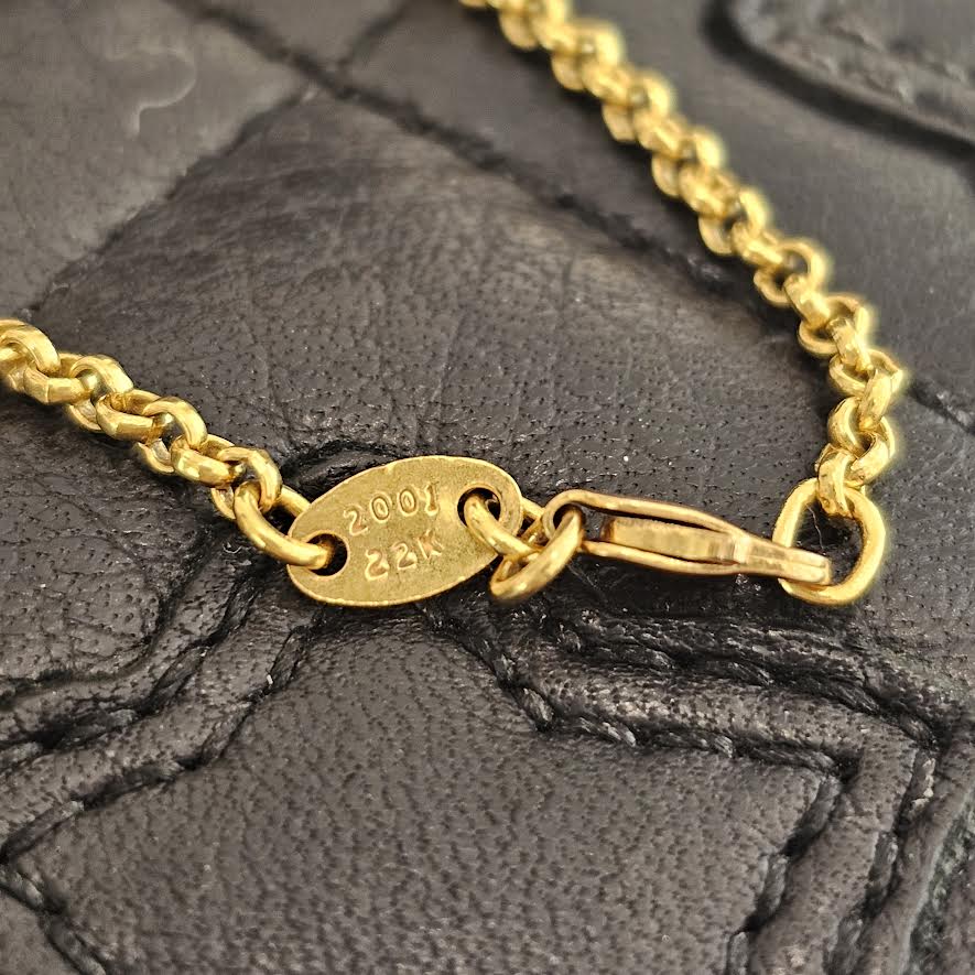 CHROME HEARTS 22K Roll Chain Necklace Size 18 Inch クロムハーツ 22K ロールチェーン ネックレス サイズ18インチ