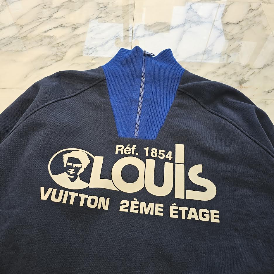 LOUIS VUITTON 2019AW Louis Printed High Neck Multi Zipped Sweatshirt Size L ルイヴィトン ルイスプリント ハイネック マルチジップ スウェットシャツ サイズL