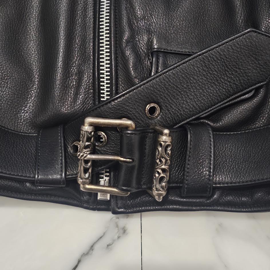 CHROME HEARTS JJ DEAN Dagger Zip Riders Leather Jacket Size L クロムハーツ JJディーン ダガー ジップ ライダース レザージャケット サイズL