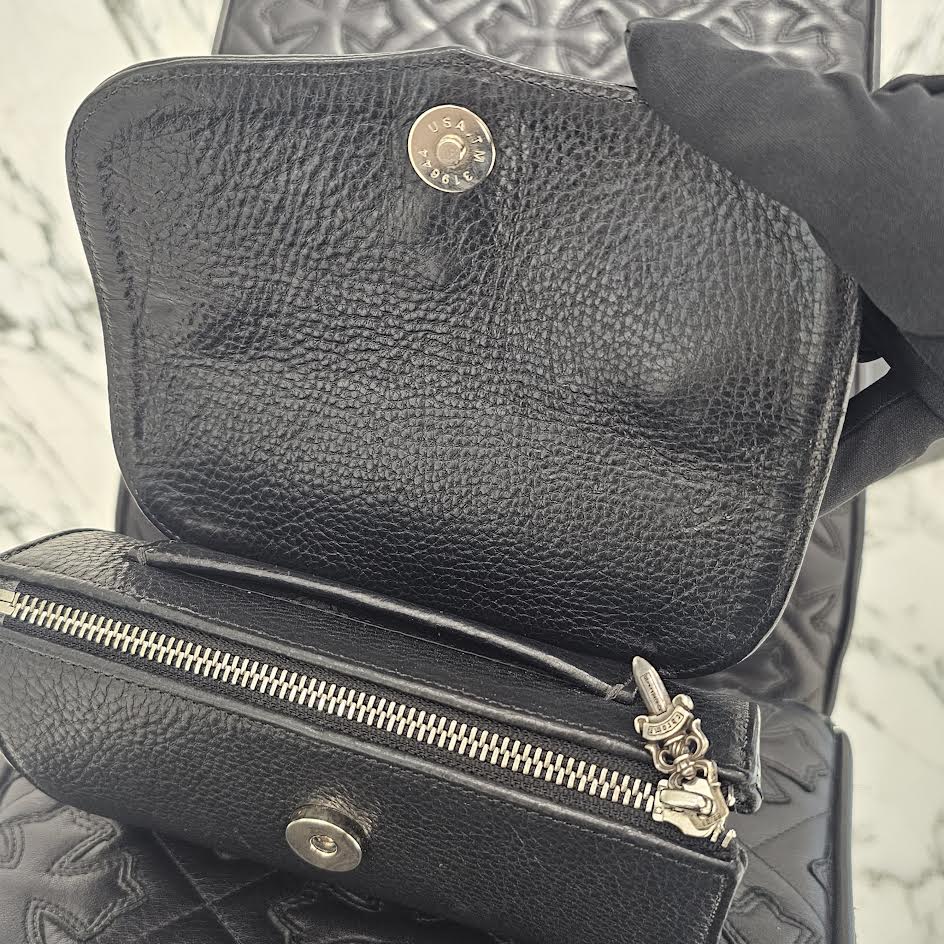 CHROME HEARTS DOG ADAMS BS FLARE Leather Shoulder Hand Bag クロムハーツ ドッグアダムズ BSフレア レザー ショルダー ハンドバッグ