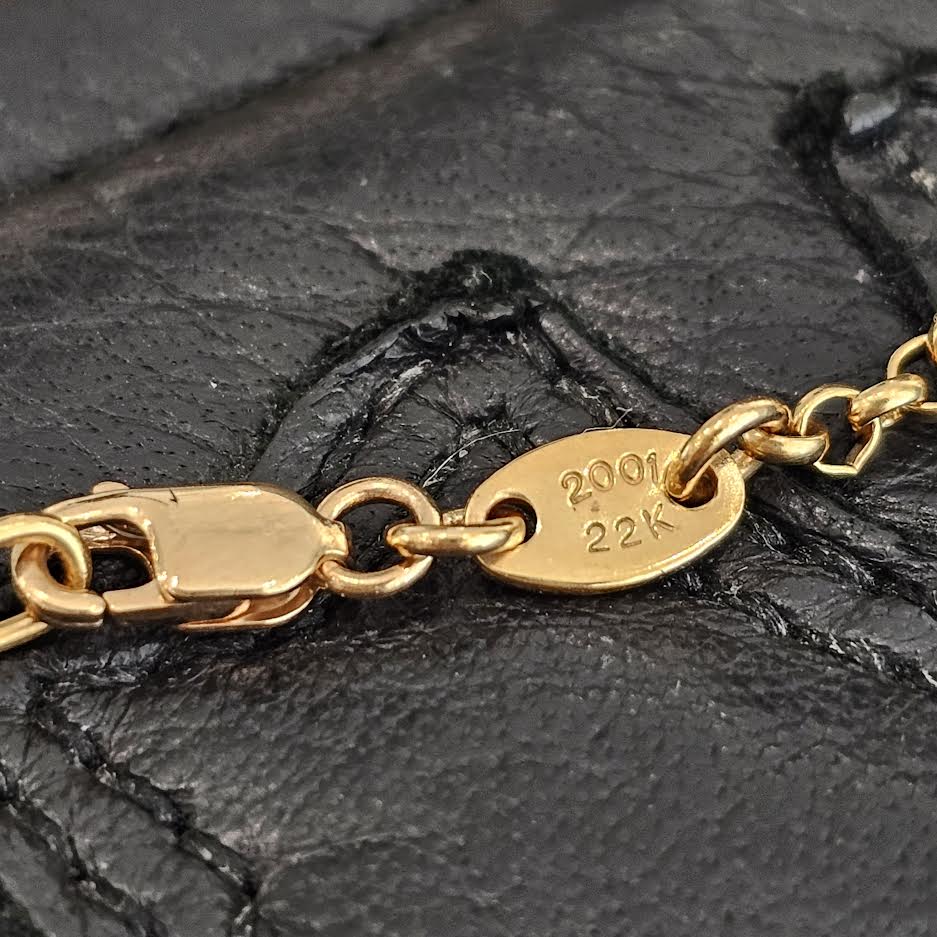 CHROME HEARTS 22K Safety Pin Roll Chain Necklace Size 18 Inch クロムハーツ 22K セーフティピン ロールチェーン ネックレス 18インチ