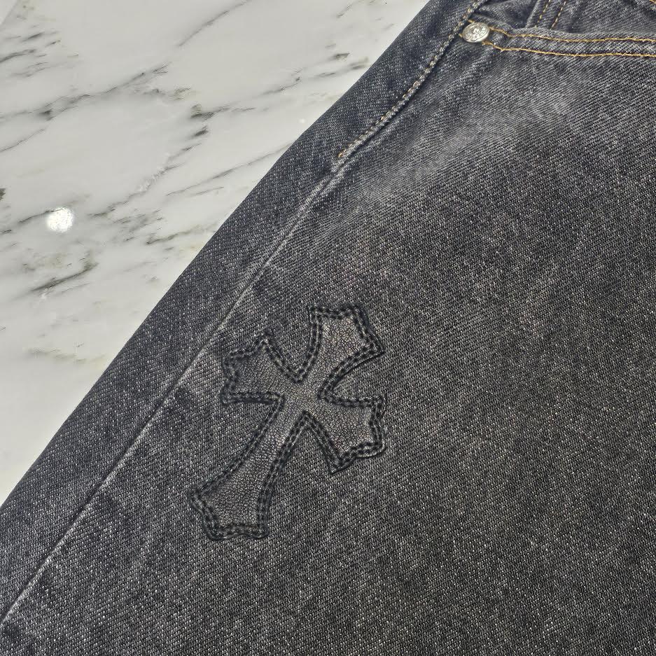 CHROME HEARTS × Levi's 501 VNTG Cross Leather Patch Denim Pants