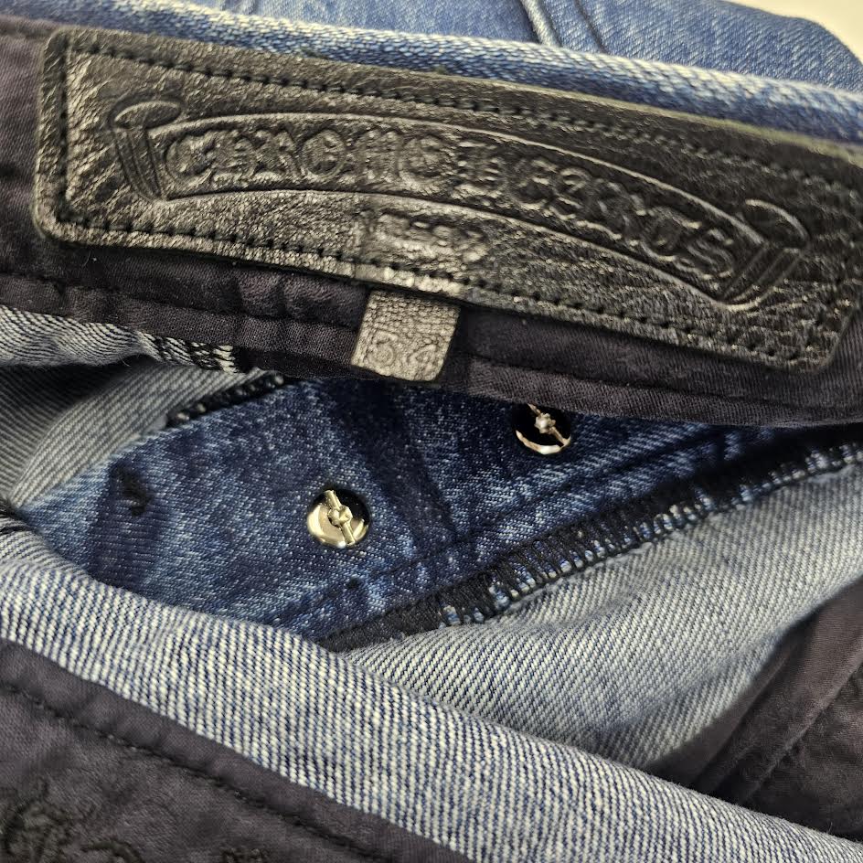 CHROME HEARTS Carpenter Cross Ball Button Denim Shorts Size 34 クロムハーツ カーペンター クロスボールボタン デニムショーツ サイズ34