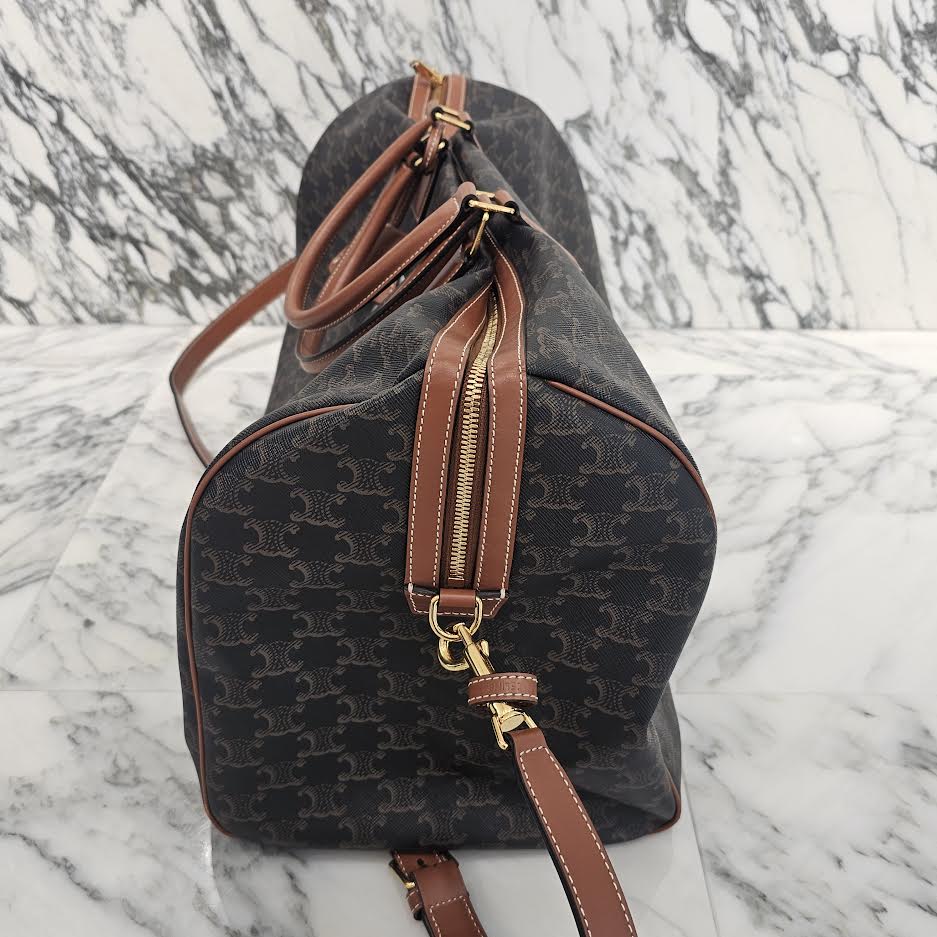 CELINE 2025SS Travel 50 / Dog Print Triomphe Canvas Boston Bag 4M1662EEJ.04LU セリーヌ トラベル50 / ドッグプリント入り トリオンスキャンバス ボストンバッグ