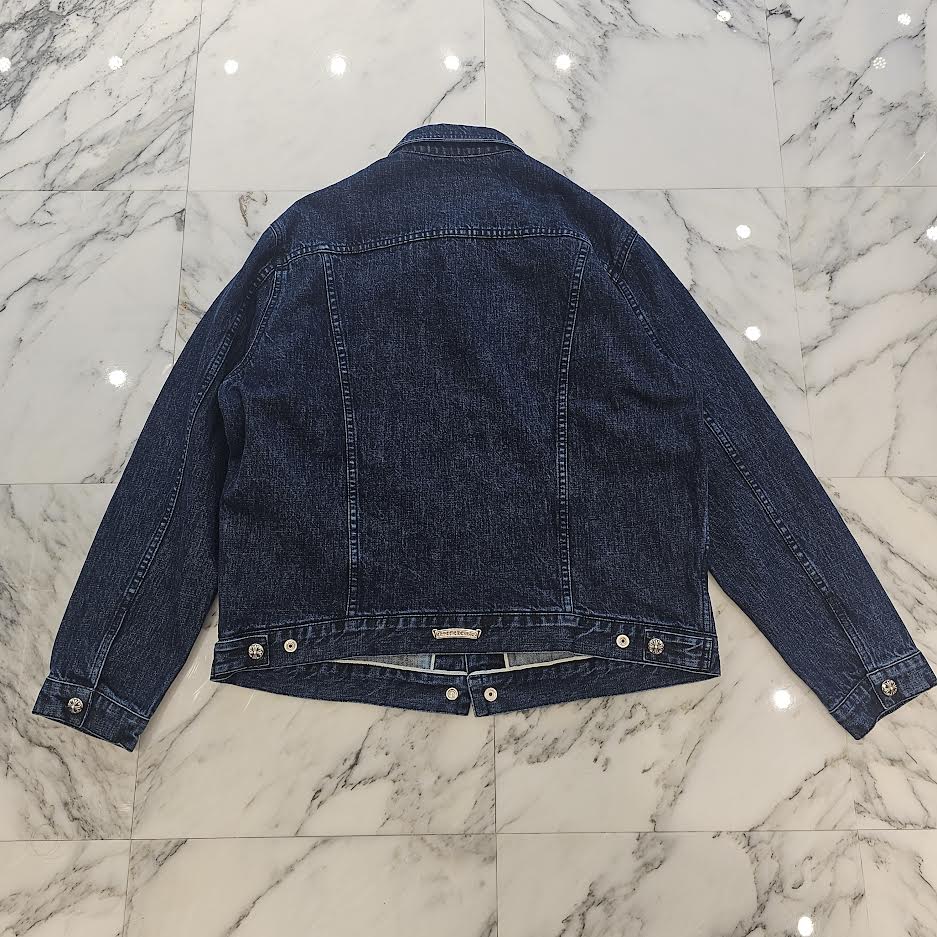 CHROME HEARTS Cross Ball Button MOTO BREATH Denim Jacket Size L クロムハーツ クロスボールボタン モーターブレス デニムジャケット サイズL