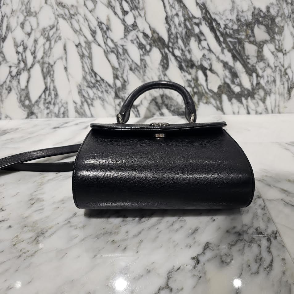 CHROME HEARTS DOG ADAMS BS FLARE Leather Shoulder Hand Bag クロムハーツ ドッグアダムズ BSフレア レザー ショルダー ハンドバッグ