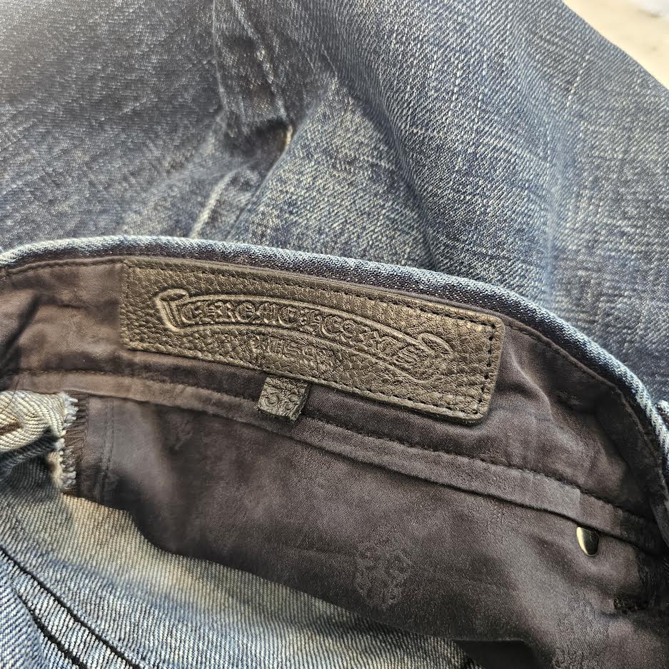 CHROME HEARTS Cross Ball Button Wide Flare Denim Pants Size 38 クロムハーツ クロスボールボタン ワイドフレア デニムパンツ サイズ38