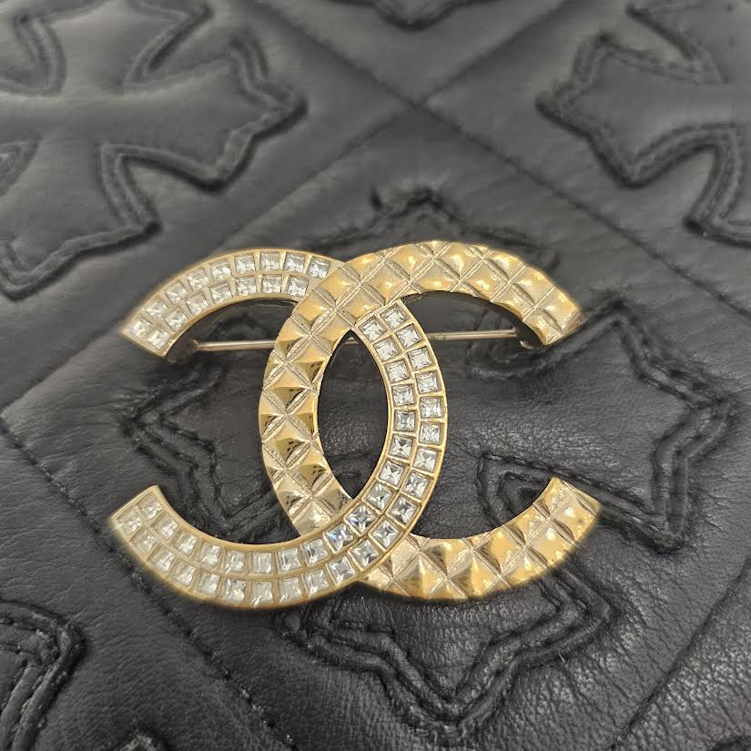 CHANEL 2017AW B17 Coco Mark Rhinestone Brooch シャネル B17 ココマーク ラインストーン ブローチ