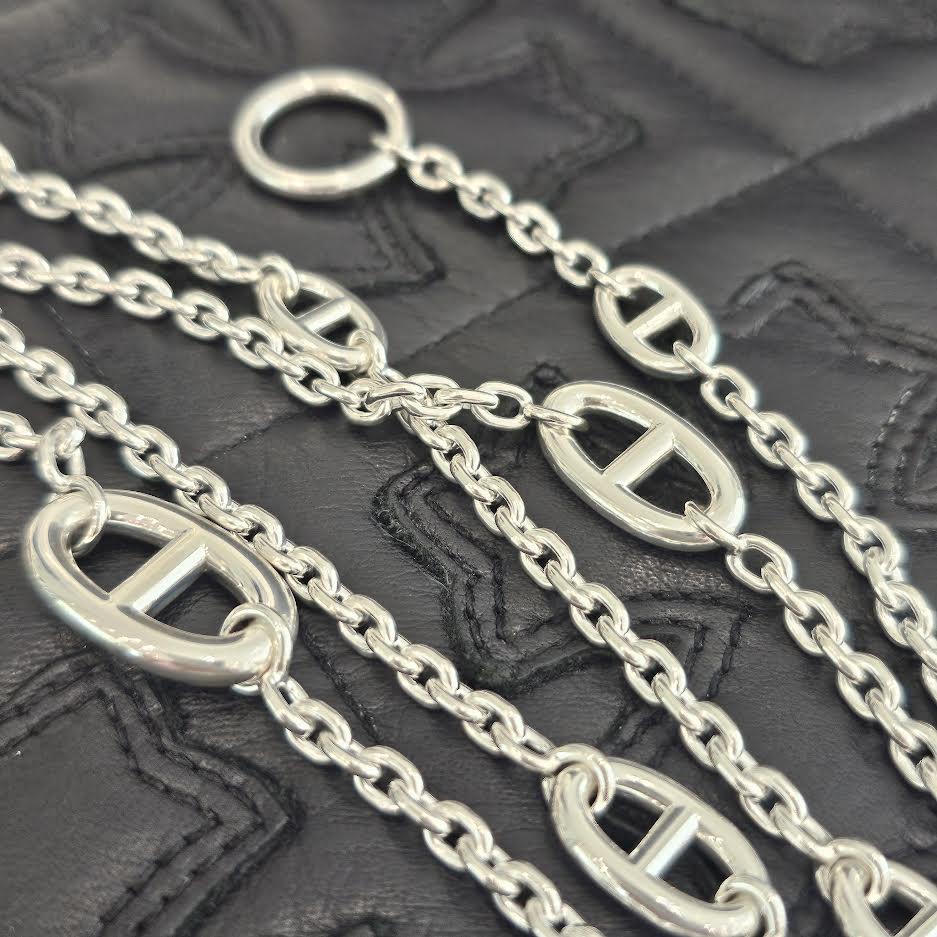 HERMES Chaine d'Ancre Farandole Long Necklace 120 H104568B 00 エルメス シェーヌダンクル ファランドール ロングネックレス 120