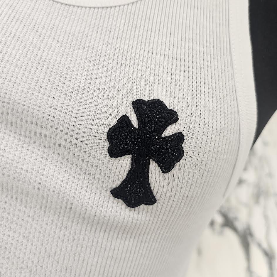 CHROME HEARTS St. Barth Limited Beads Embroidery Cross Tank Top Size M/L クロムハーツ セントバース限定 ビーズ刺繍 クロス タンクトップ サイズM/L