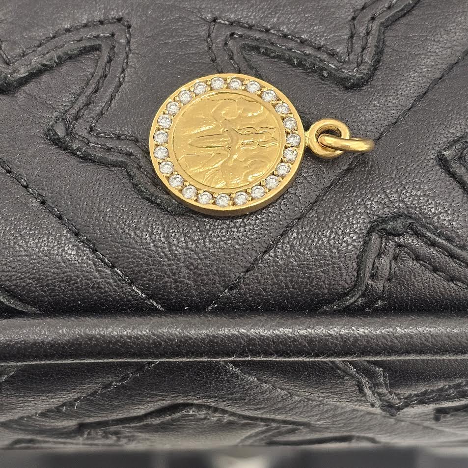 CHROME HEARTS 22K ANGEL MEDAL Pave Diamond Pendant Top クロムハーツ 22K エンジェル メダル パヴェ ダイヤモンド ペンダントトップ