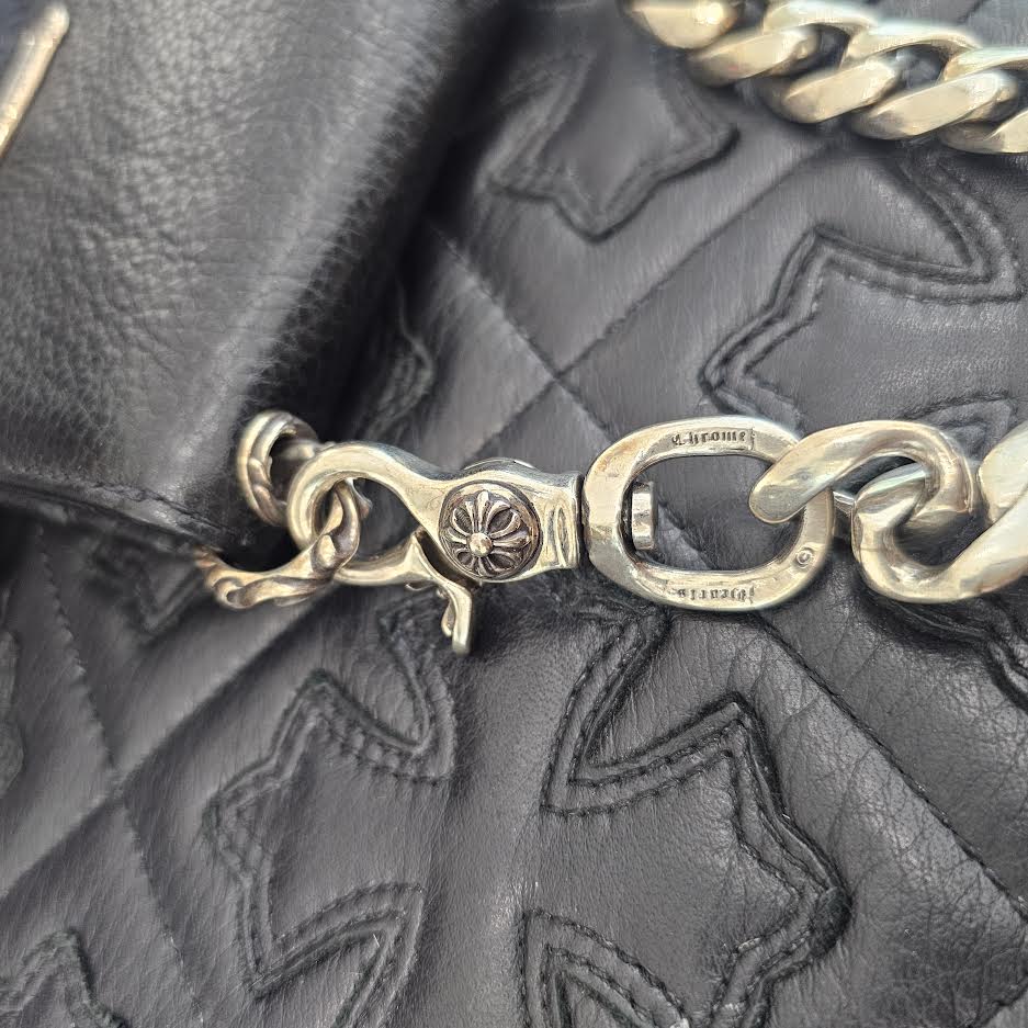 CHROME HEARTS TV MAN 1 Clip Classic Chain Leather Wallet クロム