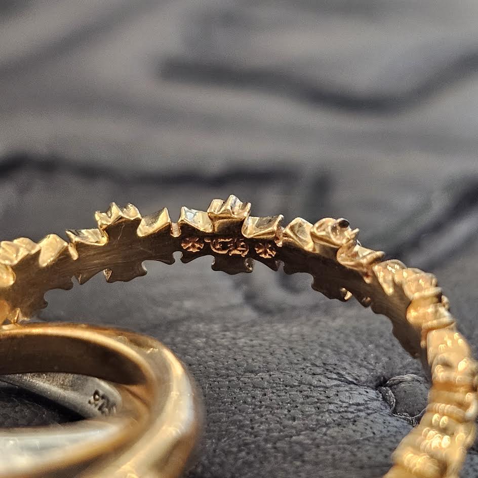 CHROME HEARTS 22K / SILVER 925 TINY E CH PLS BAND TRPL Combination Ring Size 12号 クロムハーツ タイニーE CHプラス バンド トリプルコンビ リング サイズ12号